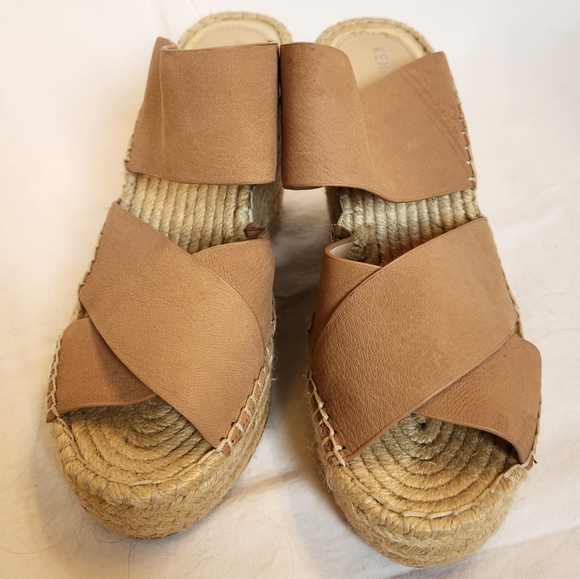 Kenneth Cole NY Tan Olivia X Band wedge espadrilles sandal - Picture 5 of 5